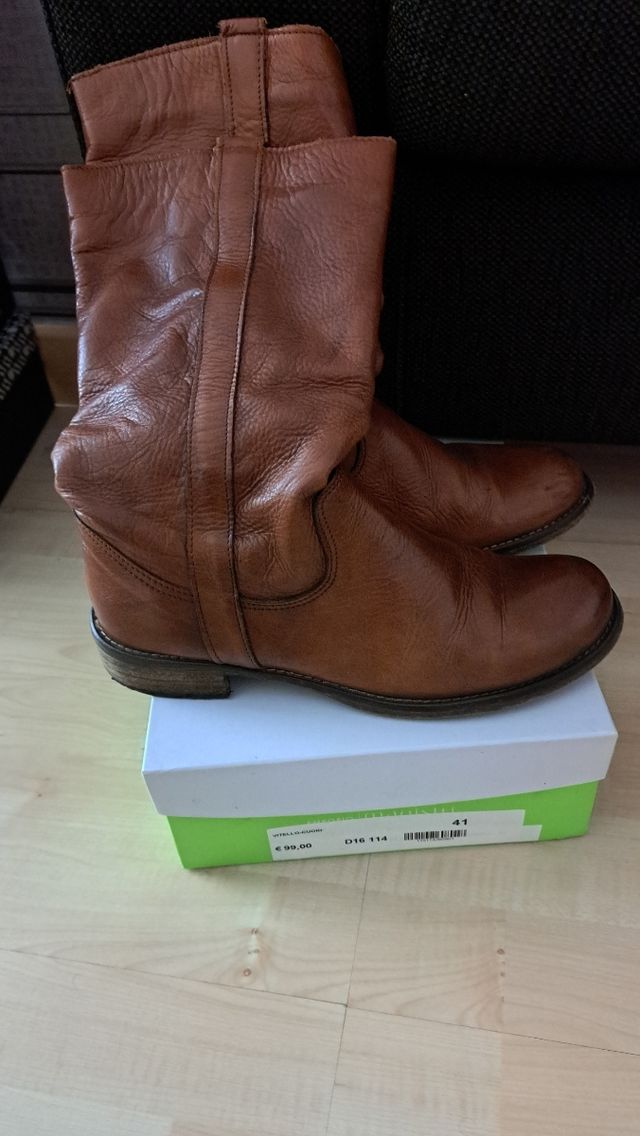 Stivali vitello- cuoio marroni