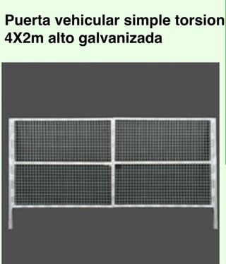 Puerta parcela malla galvanizada 4 x 2