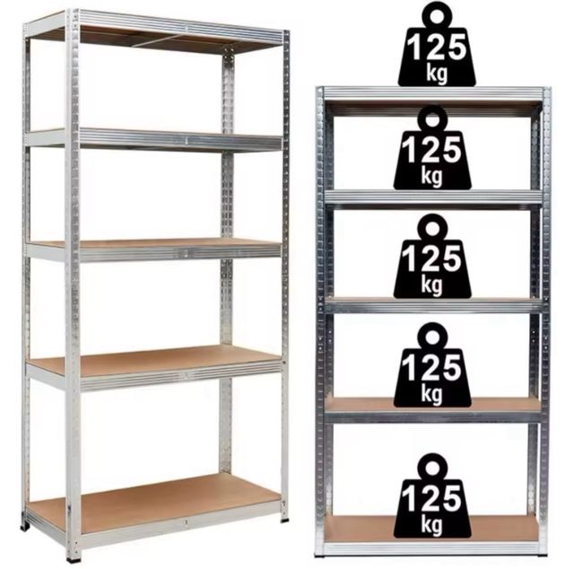 2 ripiani zincati con 5 ripiani. Nuovo.