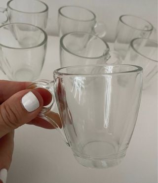 Set 4 maxi tazzine da caffe in vetro nuove
