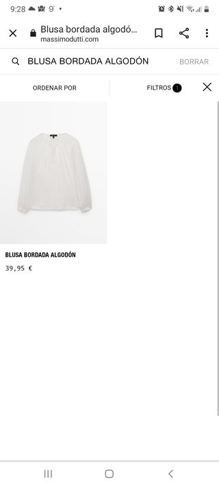 Camisa blanca bordados Massimo Dutti