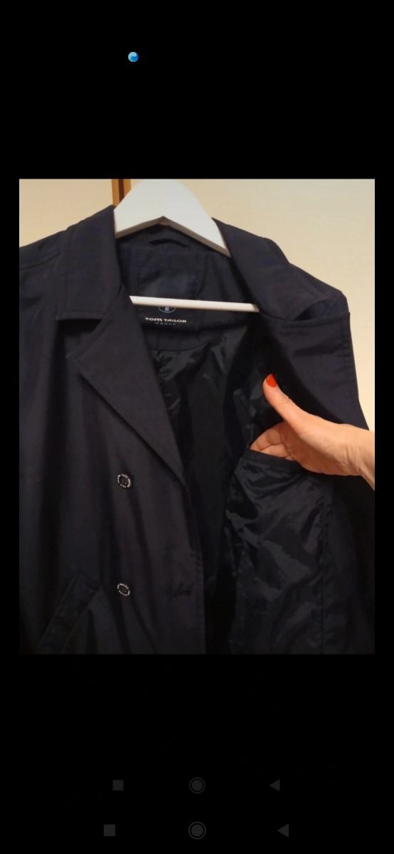 Trench Tom Tailor blu scuro