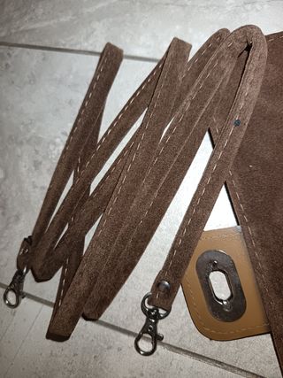 Borsetta pochette piccola vintage  marrone scamosc