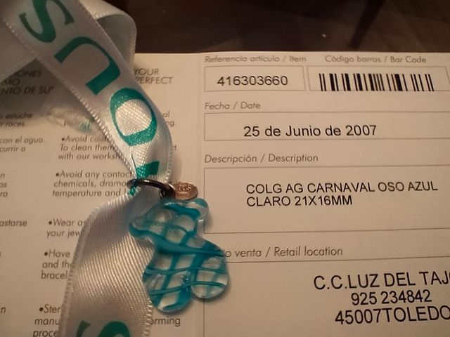 Charm TOUS Carnaval cristal azul y plata
