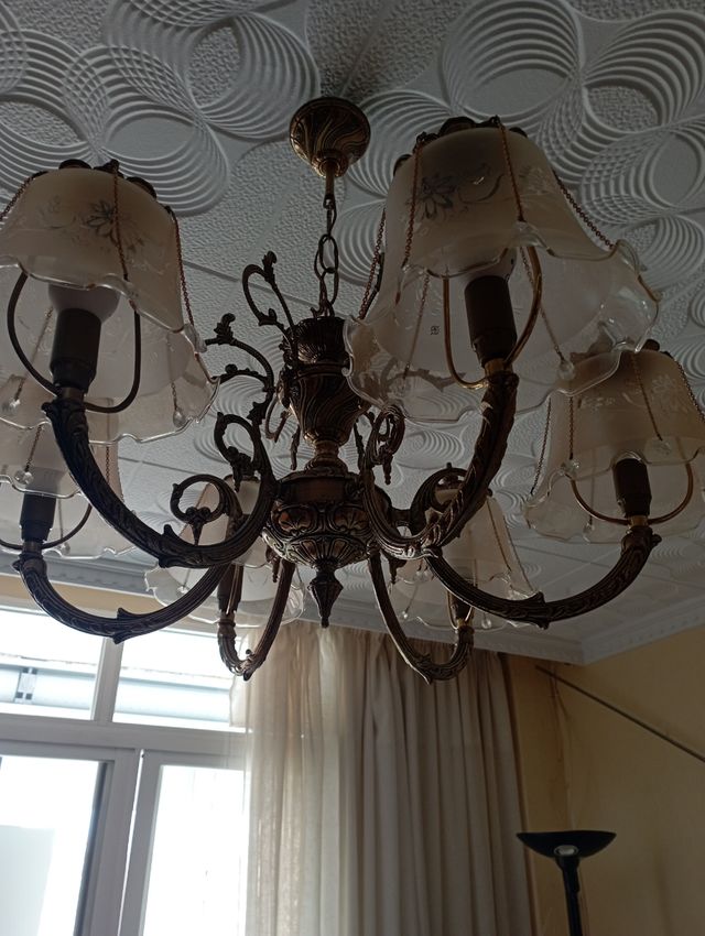 Lámpara de araña cobre