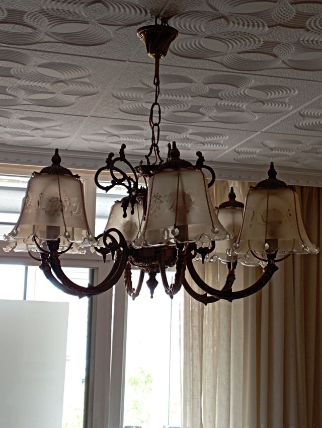 Lámpara de araña cobre