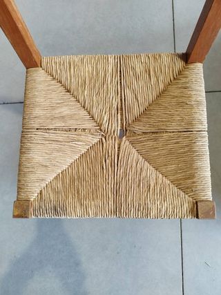 SILLA DE MADERA Y MIMBRE