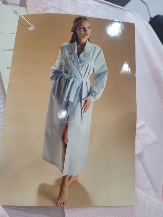 Bata algodón-poliester larga