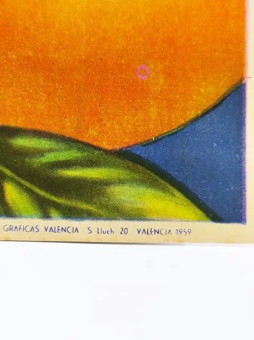 Antiguo Cartel Etiqueta de Naranjas Mekka años 50'