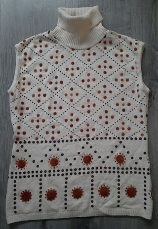 Jersey de cuello vuelto y sin mangas