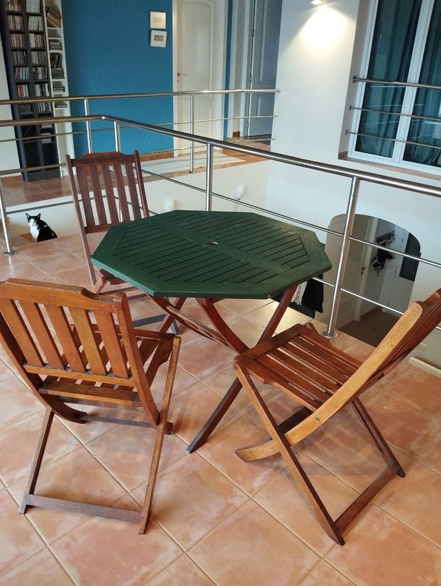 Juego teka sillas y mesa  jardín