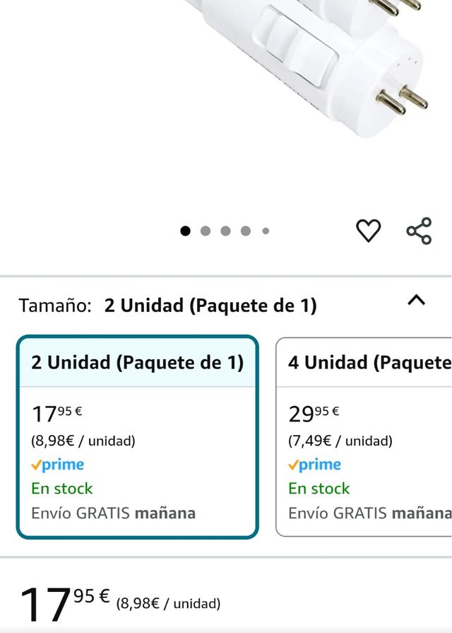 2 tubos fluorescentes 150cm