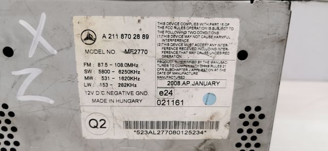 A2118702889  RADIO CD MERCEDES