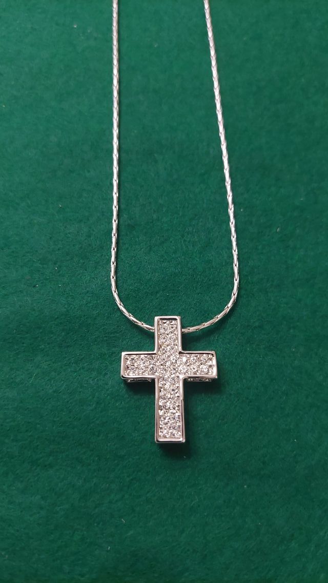 Collana in acciaio con pendente acciaio Swarovski