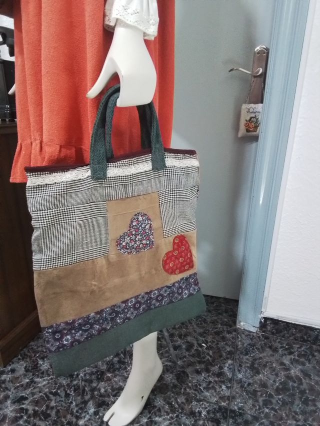 Bolso de mano estilo patchwork, vintage