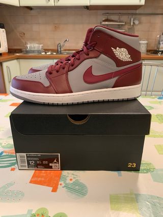 Air Jordan 1 MID cherrywood red/white tg 46/12