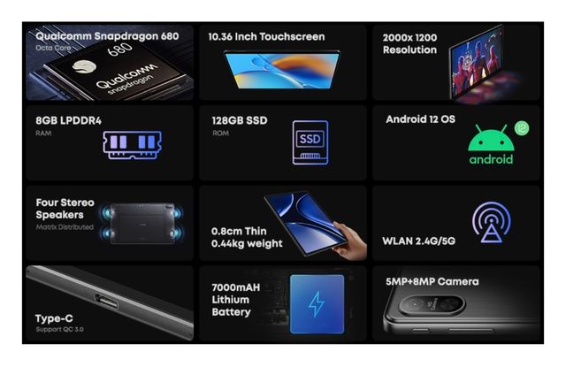 Tablet Chuwi 8GB 128GB con SIM