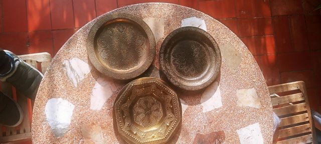 Bandejas Árabe Berebere Bronce. 3 unidades