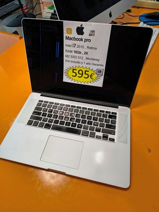MacBook pro i7 RAM16GB SSD500GB