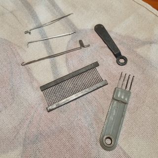 Lote de antigüedades piezas máquina coser