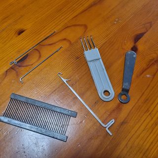 Lote de antigüedades piezas máquina coser