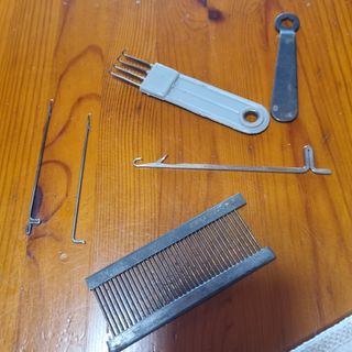 Lote de antigüedades piezas máquina coser