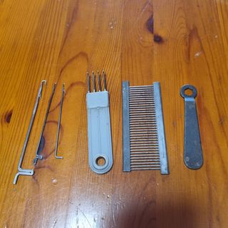 Lote de antigüedades piezas máquina coser