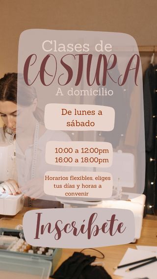 Clases Particulares de Corte y Costura para princi