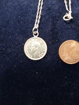 Solid silver 3 penny coin pendant