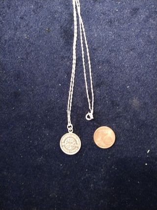 Solid silver 3 penny coin pendant