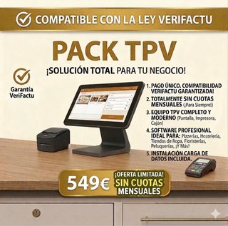 Pack TPV  + Software 549€ VERIFACTU sin cuota