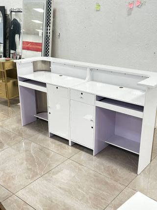 Mostrador Recepcion Peluqueria Estetica dorada