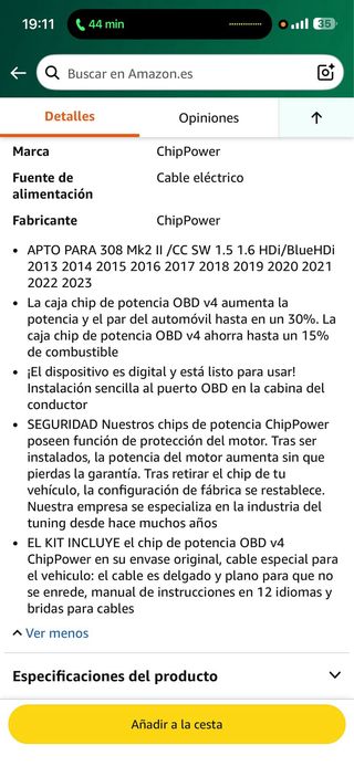 Chip de potencia obd 2