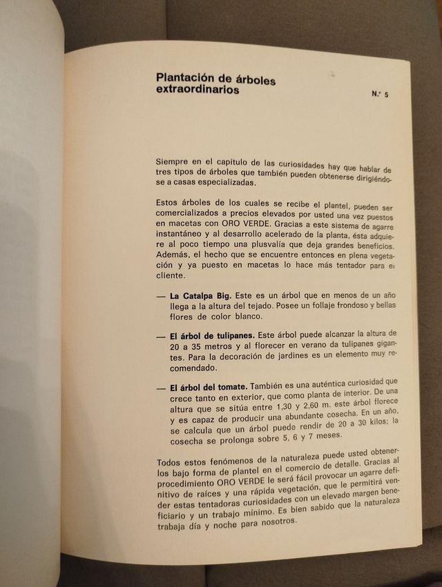 Libro "Oro Verde". Año 1972