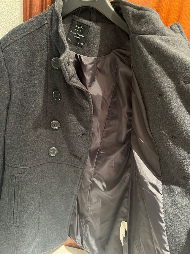 Abrigo de paño gris Lefties nuevo