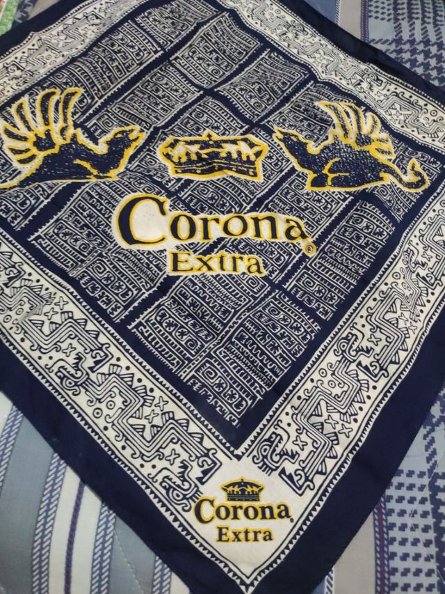 Bandana corona blu giallo bianco cotone