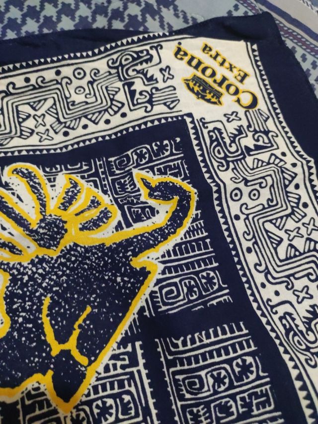 Bandana corona blu giallo bianco cotone