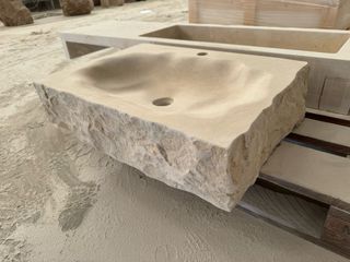 Lavabo de piedra natural de Crema Marfil