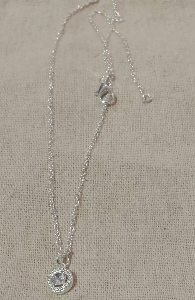 Collar solitario plata 925 zircon