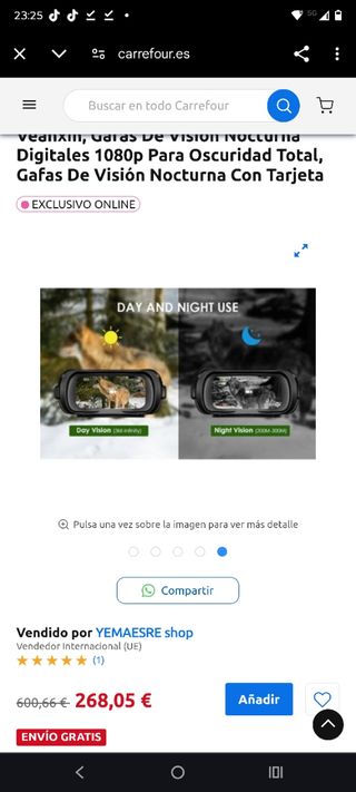 Prismáticos visión nocturna y diurna grabadora