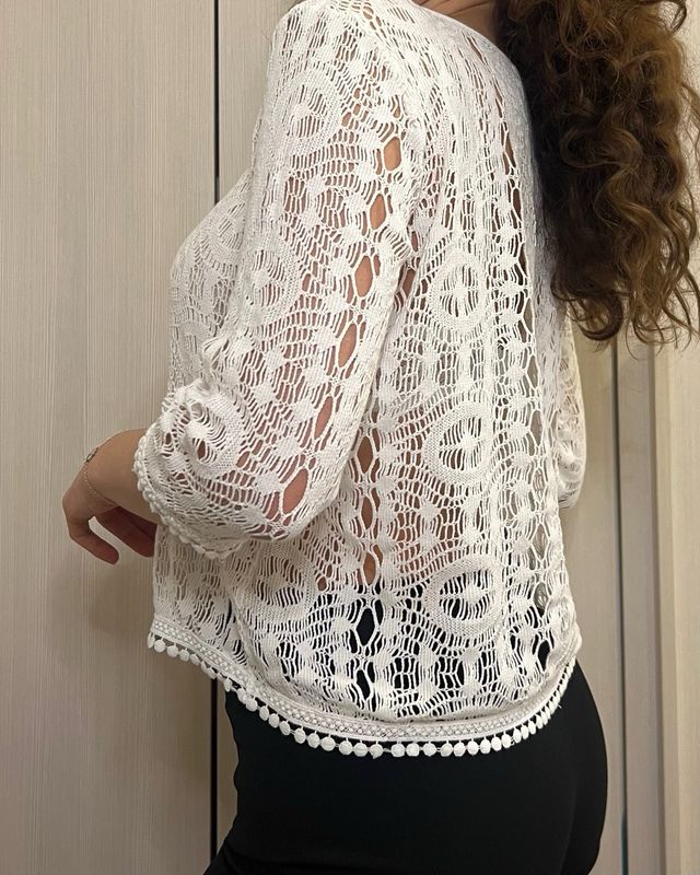 Crochet Top Traforato Pizzo Maglia Vintage