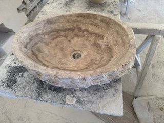 Lavabo de piedra natural de travertino
