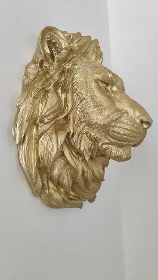 Testa leone da parete oro trofeo lion's dold