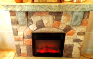Chimenea de decoracion imitación piedra