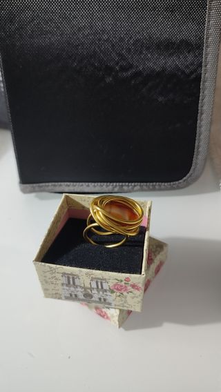 Anello regolabile con pietra agata 