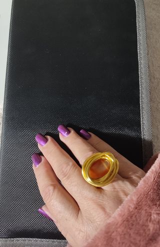 Anello regolabile con pietra agata 