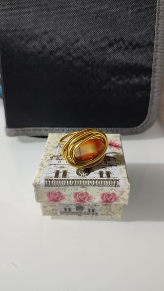 Anello regolabile con pietra agata 
