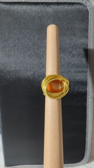 Anello regolabile con pietra agata 