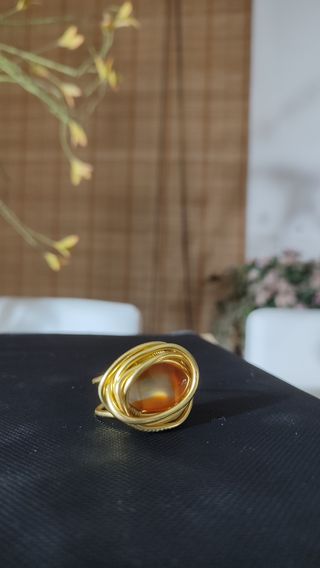Anello regolabile con pietra agata 
