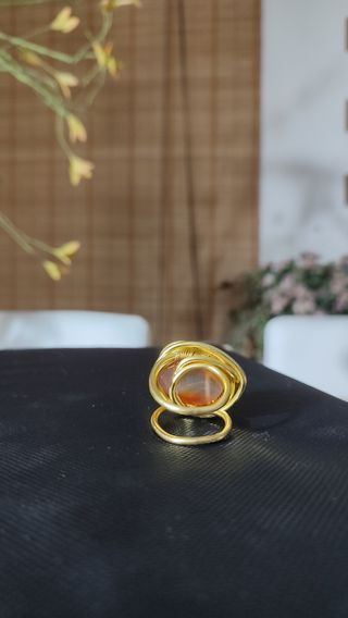 Anello regolabile con pietra agata 